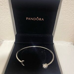 Pandora Silver Bangle with Decorative Ends
